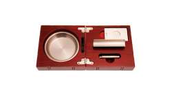Cendrier coffret bois avec coupe cigare et perforeuse