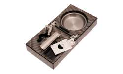 Coffret cendrier carbone avec coupe cigare et perforeuse