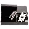 Coffret acier brossé briquet + coupe cigare