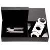 Coffret acier brossé briquet + coupe cigare