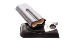 Etui 2 cigares + coupe cigare intégré