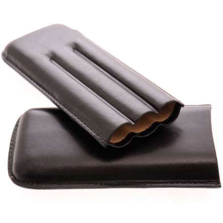 Etui 3 cigares cuir noir