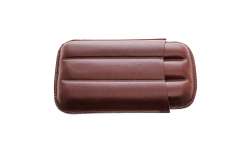 Etui 3 cigares cuir bordeaux