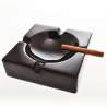 Cendrier noir 4 cigares porcelaine