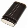 Etui 3 cigares cuir et métal