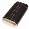 Etui 3 cigares cuir et métal