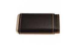 Etui 3 cigares cuir et métal