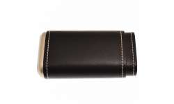 Etui 3 cigares cuir et métal