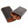 Etui 3 cigares cuir et métal