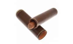 Etui 1 cigare cuir marron et métal