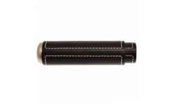 Etui 1 cigare cuir noir et acier raffiné