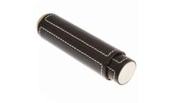 Etui 1 cigare cuir noir et acier raffiné