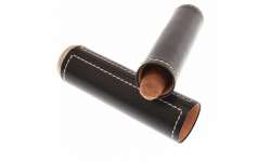 Etui 1 cigare cuir noir et acier raffiné