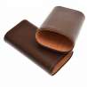 Etui 3 cigares cuir marron et bois