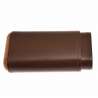 Etui 3 cigares cuir marron et bois