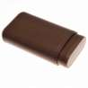 Etui 3 cigares cuir marron et bois