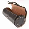 Etui / cave à cigare de transport en cuir noir avec supiqures