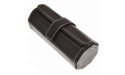 Etui / cave à cigare de transport en cuir noir avec supiqures