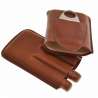 Etui 3 cigares cuir marron avec coupe cigare