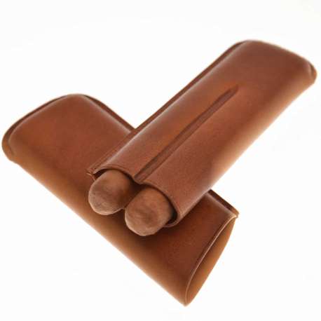 Eui 2 cigares en cuir marron