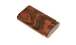 Etui 3 cigares bois finition cuir