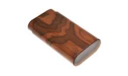 Etui 3 cigares bois finition cuir