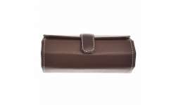 Etui / cave à cigare de transport en cuir marron avec supiqures