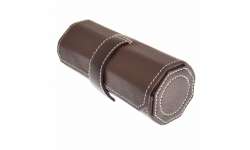 Etui / cave à cigare de transport en cuir marron avec supiqures