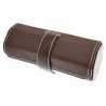 Etui / cave à cigare de transport en cuir marron avec supiqures