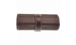 Etui / cave à cigare de transport en cuir marron avec supiqures