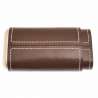 Etui 3 cigares cuir marron et métal