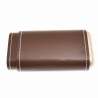 Etui 3 cigares cuir marron et métal