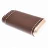 Etui 3 cigares cuir marron et métal