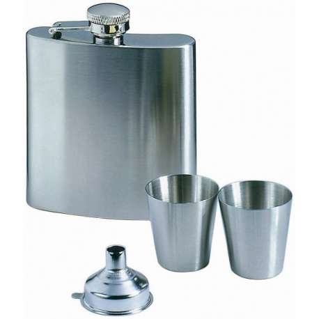 Coffret flasque 180ml + 2 verres + 1 entonnoir