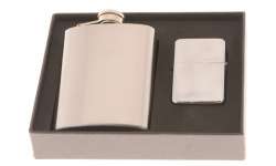 Coffret flasque 180ml + briquet