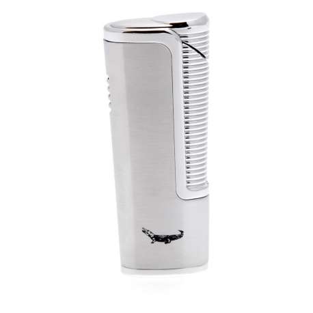 Briquet torche Crocodile design gris