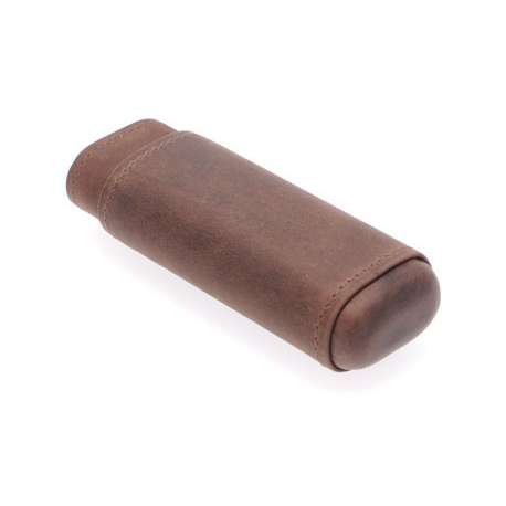 Etui 2 cigares cuir usé
