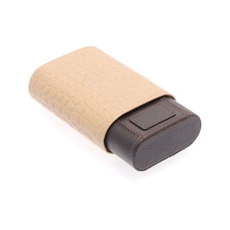 Etui 3 cigares en cuir façon croco