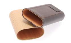 Etui 3 cigares en cuir façon croco