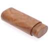 Etui 2 cigares en cuir marron nuances beiges