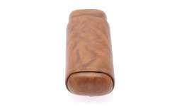 Etui 2 cigares en cuir marron nuances beiges