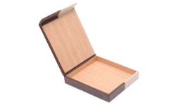 Etui à cigarillos en cuir marron et crême