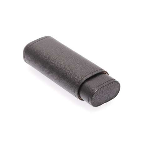 Etui 2 cigares en cuir noir