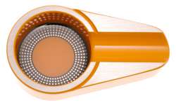 Cendrier déco design jaune V