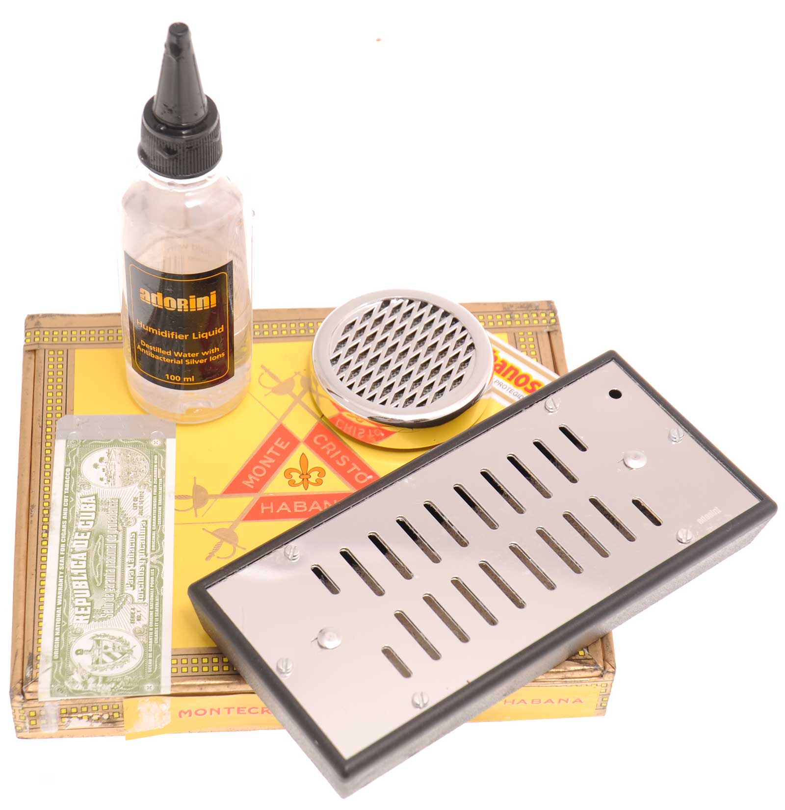 Humidificateur à cigares en acrylique avec papier bois de cèdre, boîte  d'humidification, hygromètre, humidificateur, étui à cigares adapté 15-20